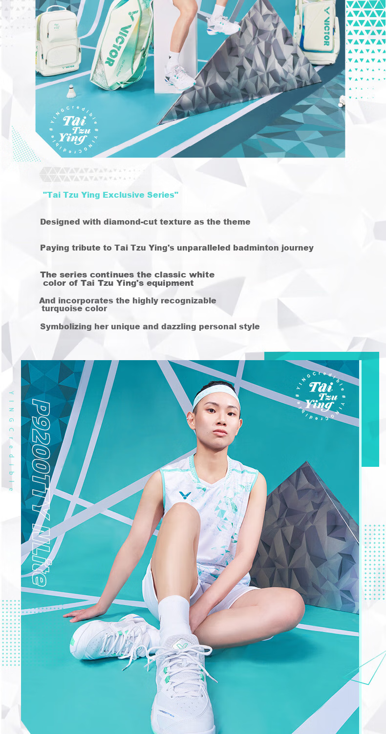 VICTOR Badminton Shoes, Professional Breathable Shock-Absorbing, Dai Xingying Exclusive Series, P9200TTY NL, Size 37 3