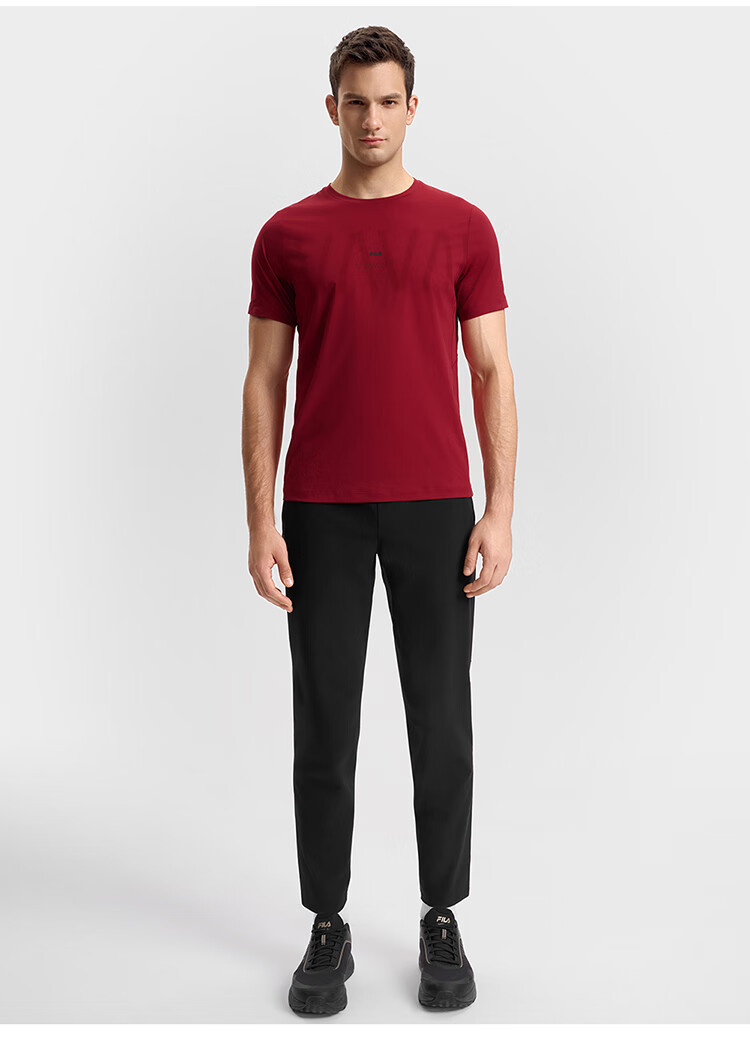 FILA Official Dynamic Pants Men's Knitted Trousers Running Fitness Sports Basic Straight-Leg Pants 4