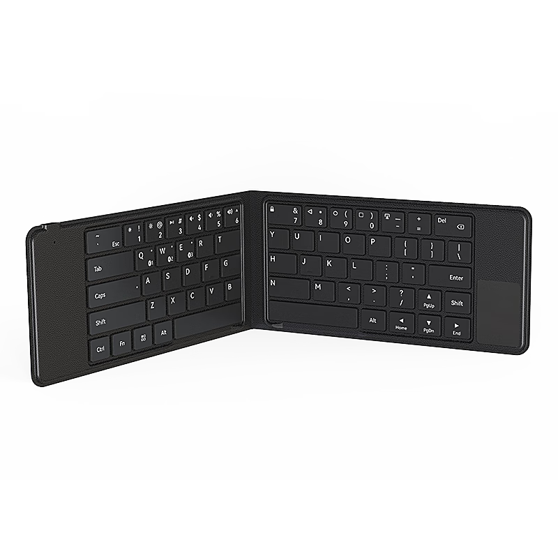 B.O.W Hangshi HB168 [Huawei DFH Brand Authorized] Foldable Silent Bluetooth Charging Keyboard, Wireless Portable Keyboard for Mobile Phones, Laptops, Tablets, Universal 64-Key Keyboard, Black