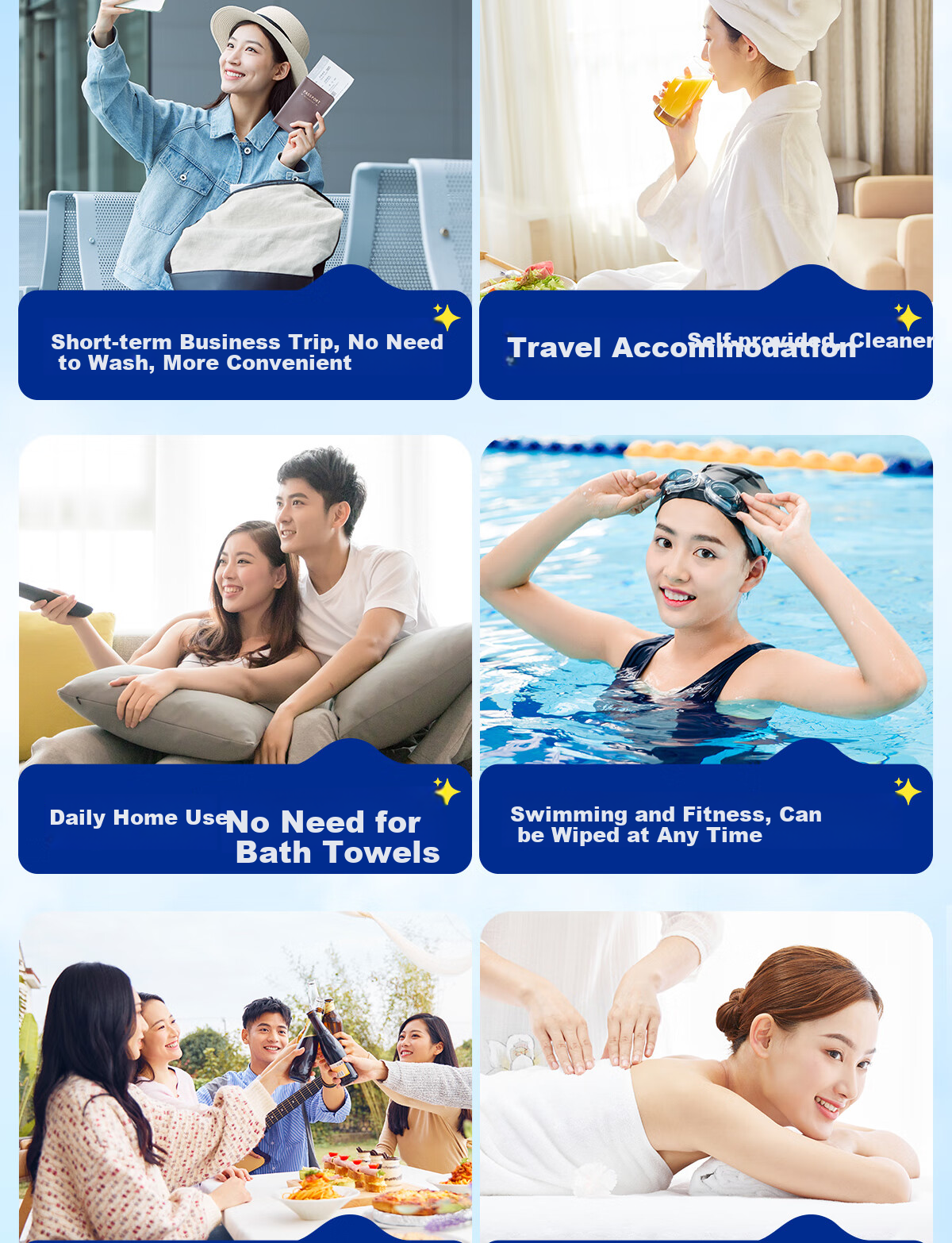 Ankexin Disposable Bath Towels, 5 Individually Wrapped, Extra Large And Thick, 70x140cm, Soft Cotton Towel with Pearl Pattern, Travel-Friendly And Portable 12