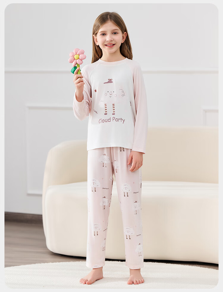YEEHOO 7A Antibacterial Lenzing Modal Children's Summer Pajamas Boys Large Kids Bare Feeling Homewear Set 8