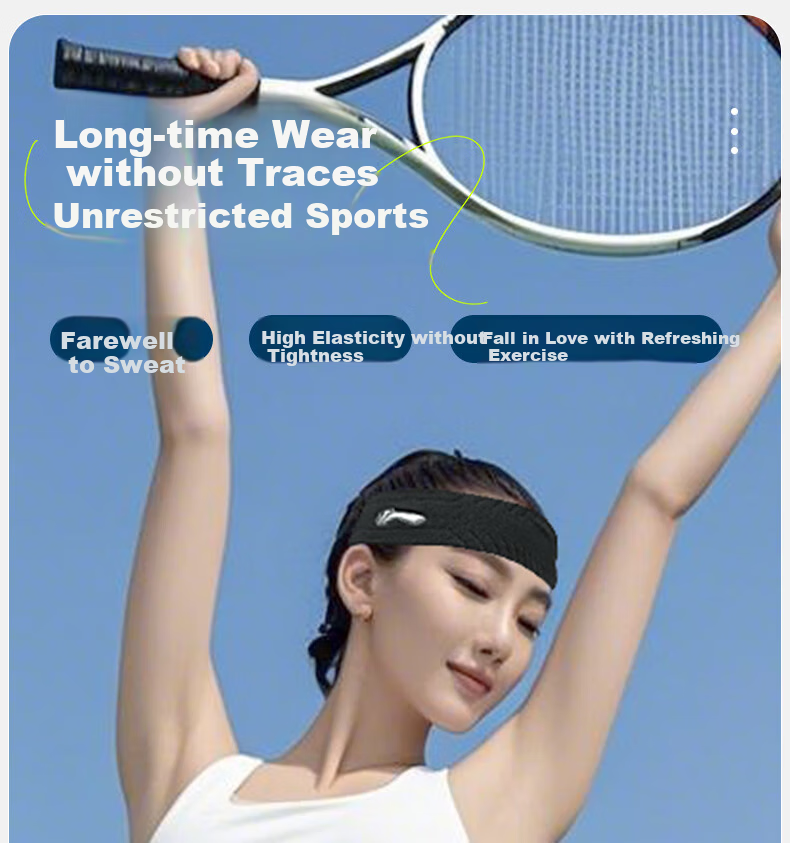 Li-Ning Sports Headband for Men And Women, Sweat-Absorbing And Anti-Sweat Headband, Hair Tie, Headscarf, Headband for Children, Running, Basketball, Yoga, Sweat-Guiding Band 9