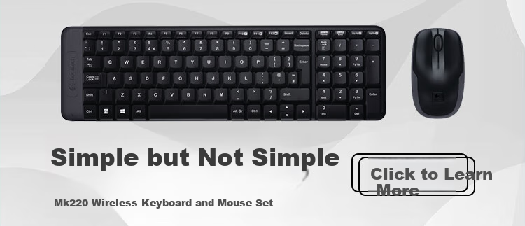Logitech MK275 Wireless Keyboard And Mouse Combo, Office Keyboard And Mouse Set, Full-Size Business Keyboard And Mouse Set with 2.4G Wireless Receiver, Black And Blue 1