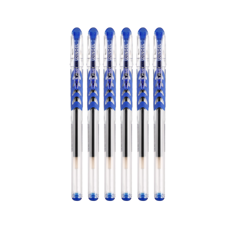 PILOT WG Gel Pen, Signature Pen, Water-Based Pen for Exam Practice, Smooth Rollerball Pen, Aesthetically Pleasing Office Supplies Stationery Set BL-WG 0.38mm Blue 6 Pcs