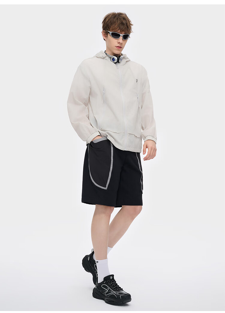 FILAFUSION FILA Trendy Couple's Woven Jacket, Summer Loose Sun Protection Hooded Top 5