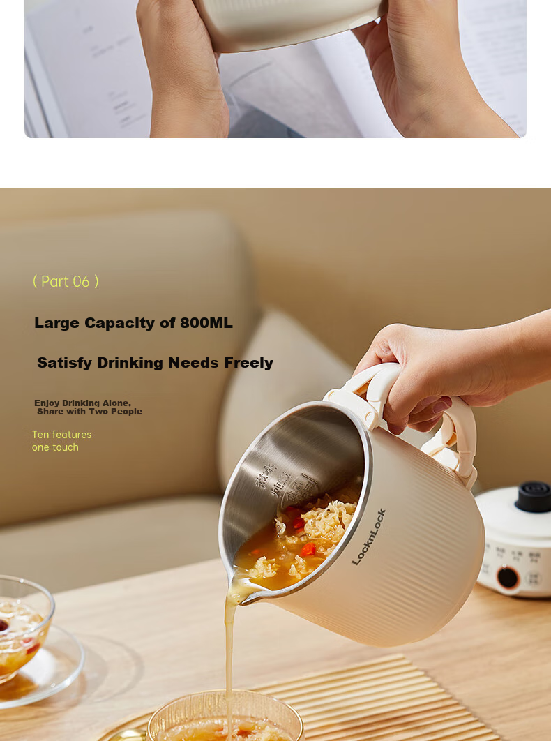 Locknlock Folding Kettle Portable Hot Water Kettle for Home Use Electric Kettle Outdoor Travel Kettle Business Trip Electric Kettle Electric Cooker Portable Electric Hot Pot 0.8L 12