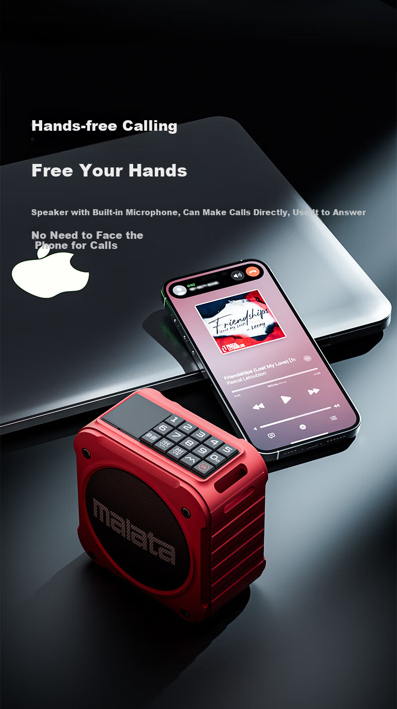 Malata A59 Portable Flash Drive, Personal Audio Player, Outdoor Speaker, Mini FM Radio, Gift for Elderly, Black 6