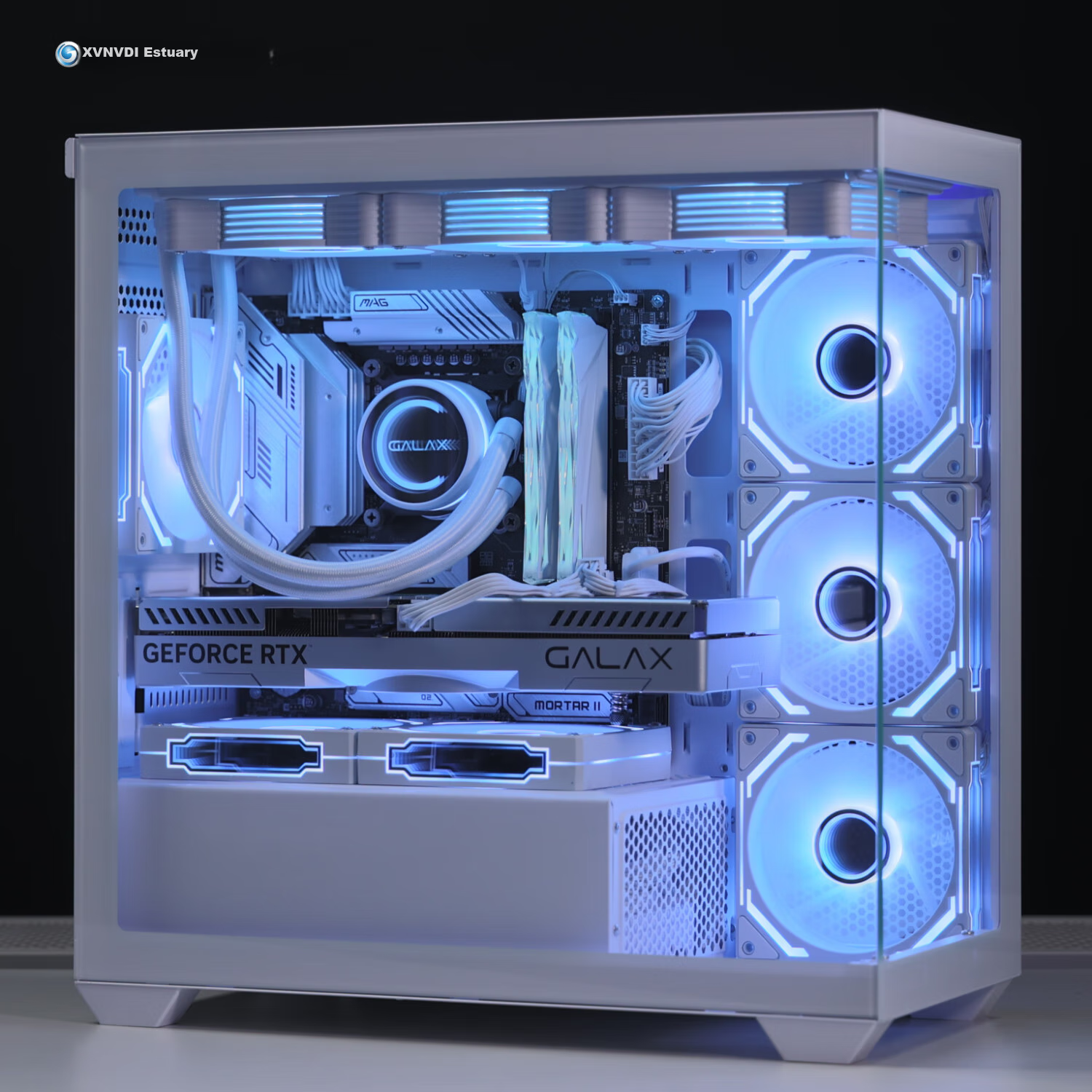 Компьютерный корпус Yingchi Aurora 3-M White (M-ATX/360мм), белый, с панорамным обзором