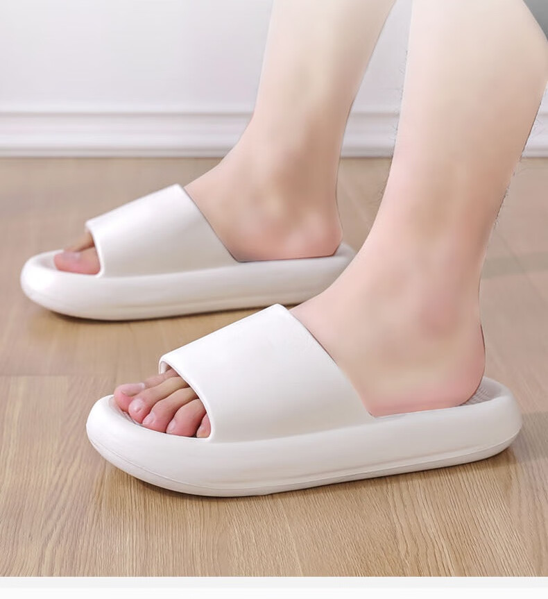 Huameijianbu Solid Color Thick Soft Sole Non-Slip Quiet Slippers, for Men And Women, Bathroom Indoor Outdoor Wear, HM616 Light Green, Size 38-39 10