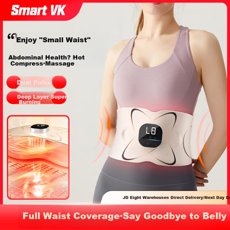 Smart VK Fat-Burning Machine, Belly Slimming Device, Abdominal Fat Burning, Waist Massager with Hot Compress, Fitness Belt for Weight Loss