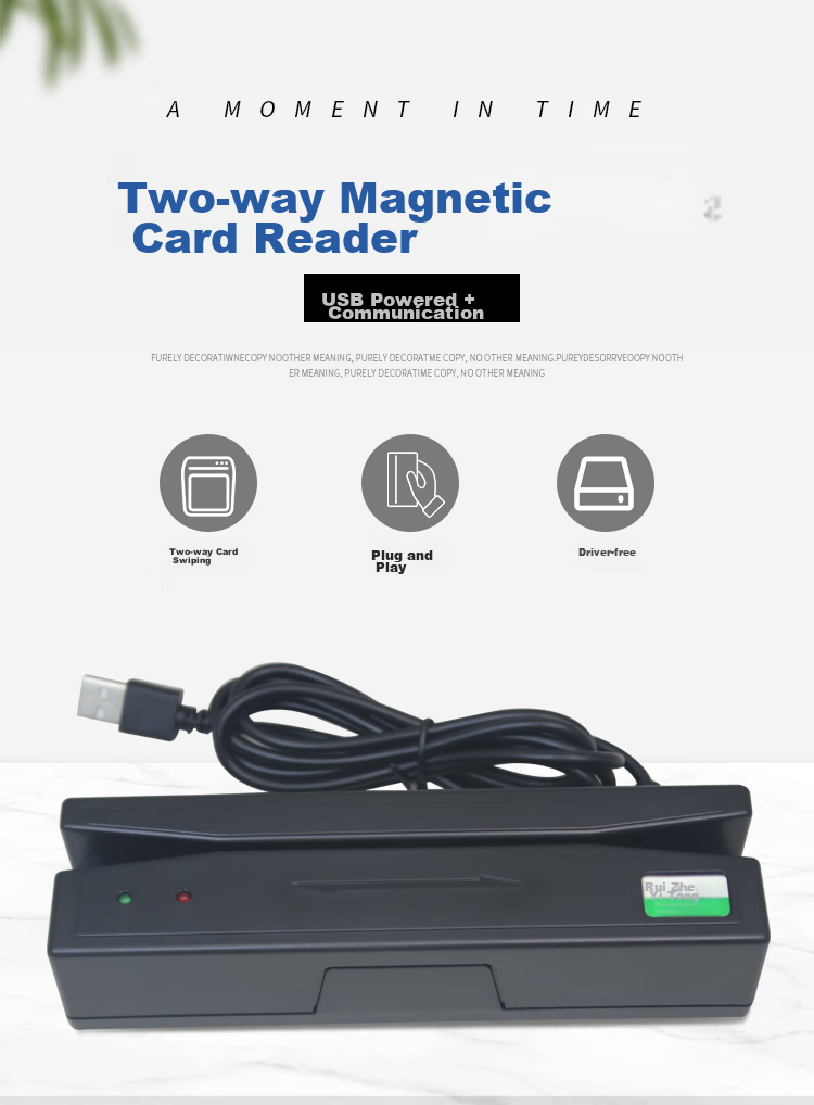 WITEASY Magnetic Card Reader, USB Interface Card Reader, Member Card Reader, 432U White 1