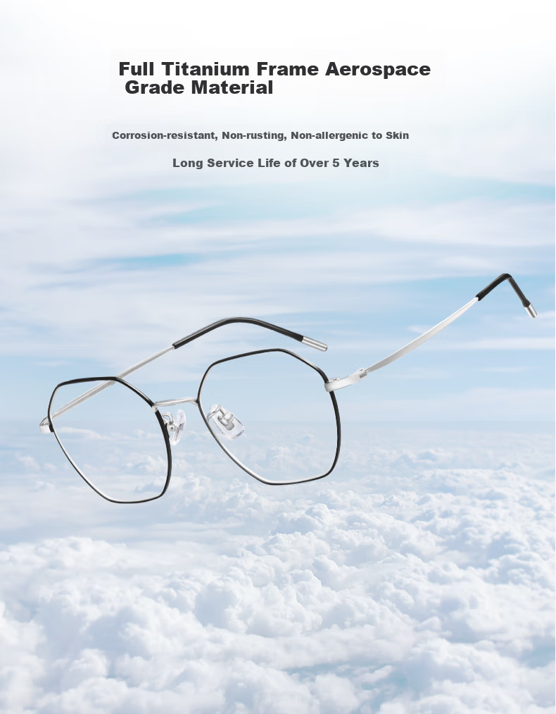 LOHO Blue Light Blocking Glasses Full Titanium Frame for Men And Women Students Fashionable Non-Prescription Eyeglasses Frame LH0089003 Rose Gold 8