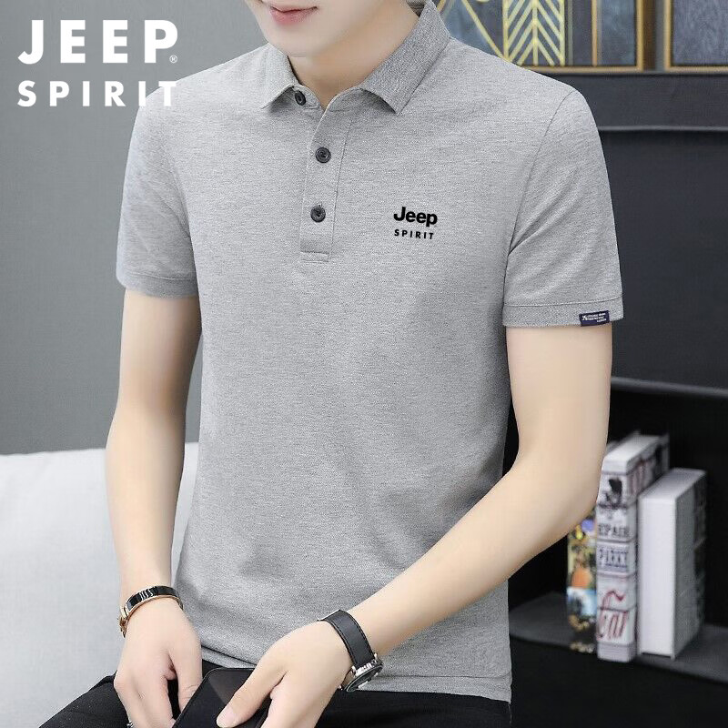 Мужская футболка JEEP SPIRIT, летняя, короткий рукав, поло, повседневная, белая, 3XL