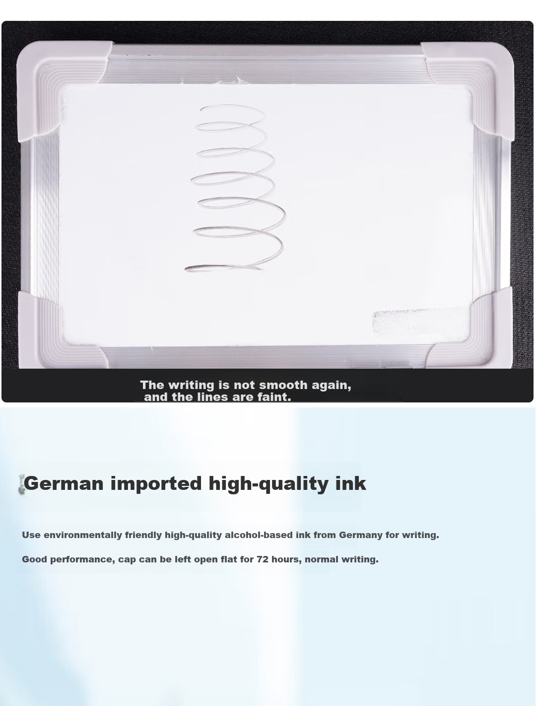 Snowhite Three-Tank Direct Liquid Whiteboard Markers, Erasable, Large Capacity, Highly Durable, Easy to Erase, Marker Pens for Office And Meetings, 8-Pack, Green WB588 7