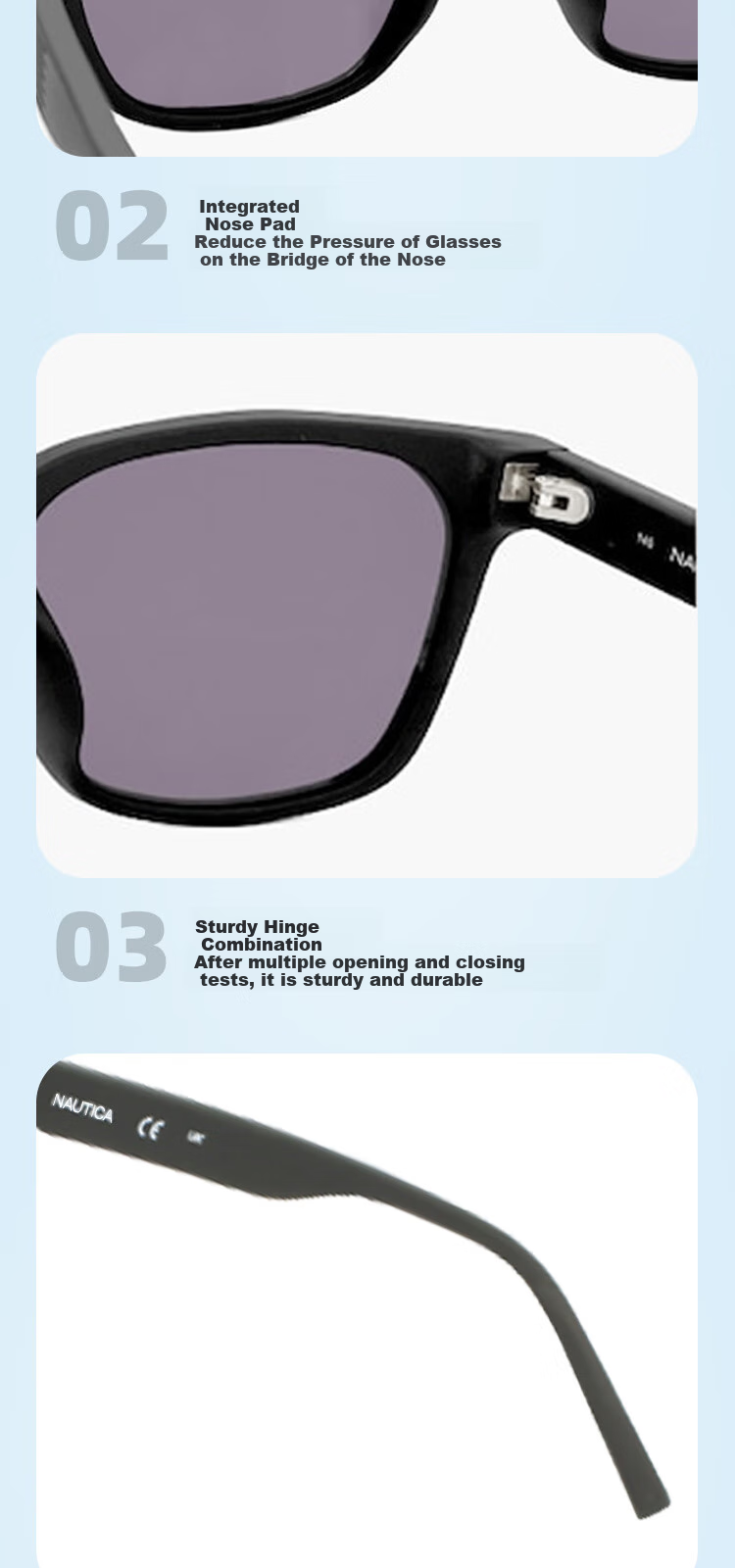 NAUTICA Gradient Matte Driving Polarized Fashion Sunglasses N6008SLB 971-Matte Transparent Crystal 5