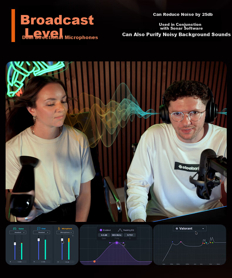 SteelSeries Hanbing Nova5P White, 2.4G/Bluetooth Headset, Dual Wireless Connection, Gaming E-Sports Computer Noise-Cancelling Headset, PS5 Enhanced, for CS:GO, PUBG, Gaokao 9