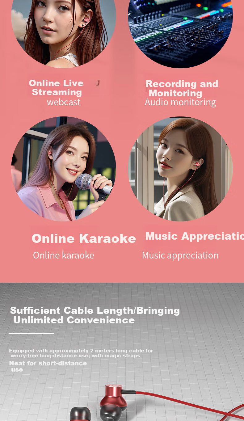 ISK K6S In-Ear Wired Monitoring Headphones for Mobile Phones And Computers, Sound Card Live Streaming Singing Recording Monitoring Headphones with High-Resolution High-Fidelity HIF Audio Quality for Listening to Music And Watching TV Shows In-Ear Headphones 5