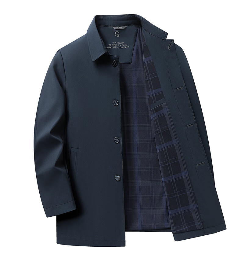 FIRS Anti-Wrinkle Men's Jacket Spring Autumn Business Casual Lapel Trench Coat Dad Workwear Executive Outerwear 10