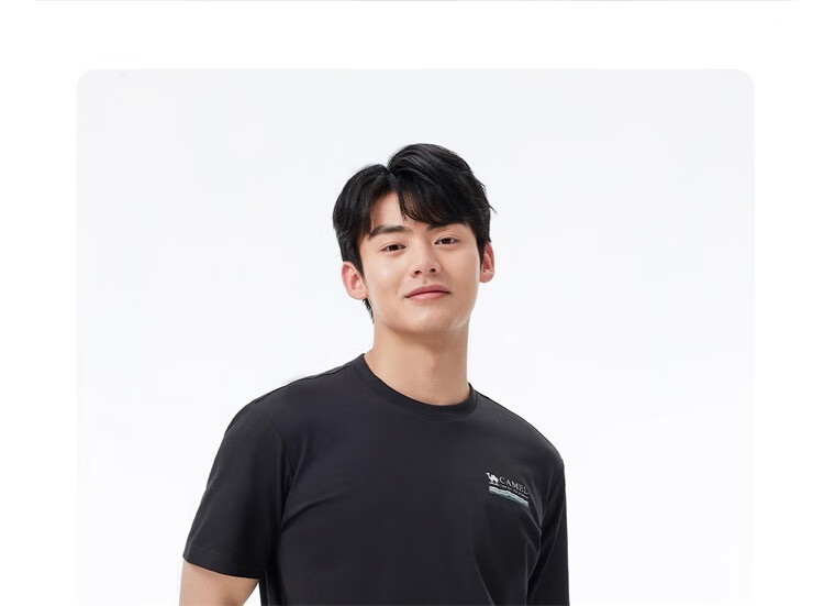 CAMEL Outdoor Quick-Dry T-Shirt, Casual Short-Sleeve Round Neck, Suoluna Cotton T-Shirt, Cool-Feeling Heat-Shielding Sports Short Sleeve, A15BAVV023 17