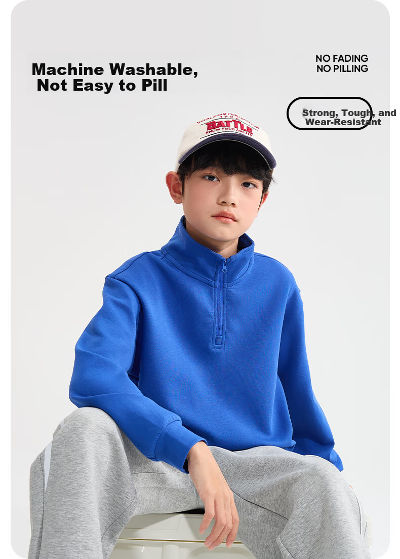 Jeanswest Children's Outfit Spring And Autumn 2026, Boys' Stylish New Year's Clothing, Trendy Sweatshirt for Older Children, Red Clothes for Little Boys 7