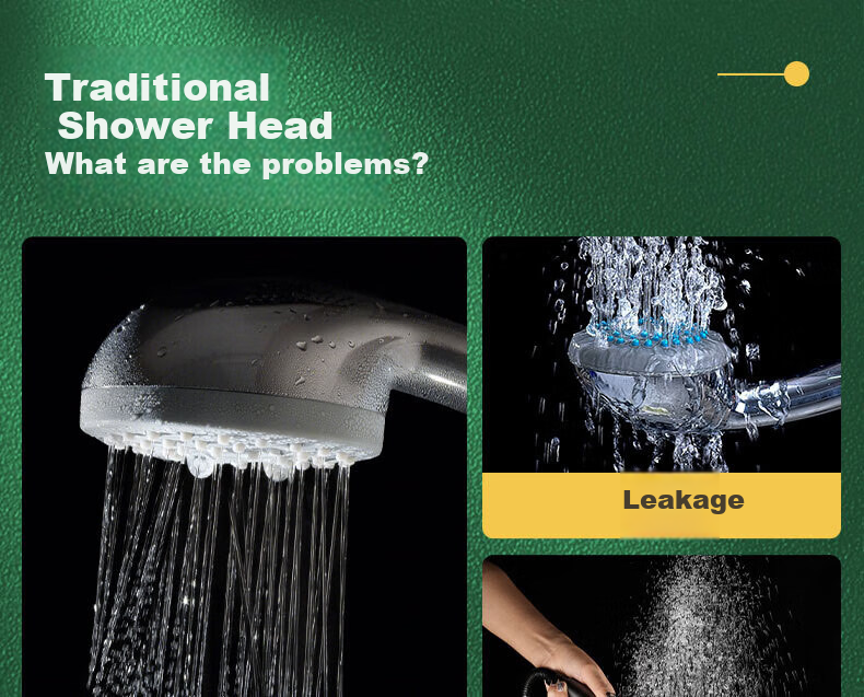 MEJUE Pressurized Shower Head, Single-Head Bathroom Handheld Shower Sprayer, High-Pressure Water Outlet 5332 3
