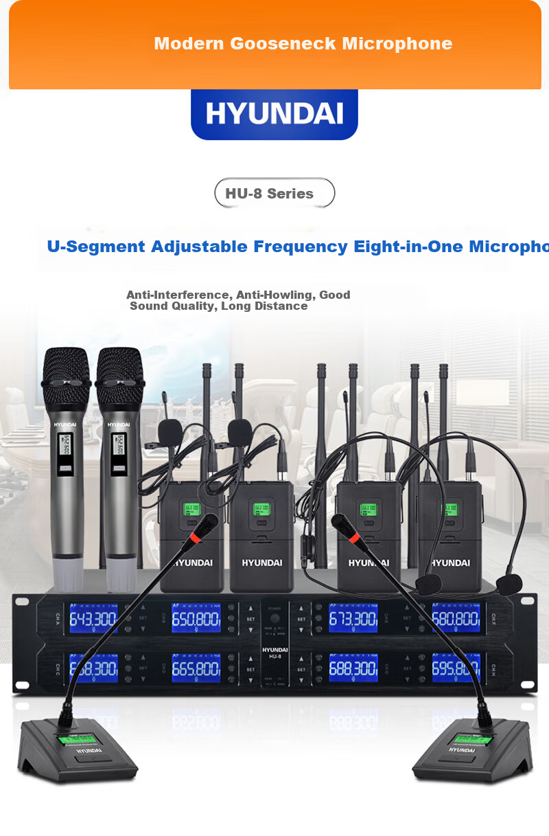 HYUNDAI BK10 Professional Small to Medium-Sized Conference Room Audio System, Wall-Mounted Speakers, Bluetooth Amplifier, Wireless Microphone Combination for Teaching, Training, And Shop Systems Equipment 17
