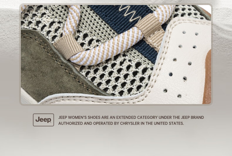 Jeep Women's Sports Shoes, Breathable And Non-Slip Hiking Shoes for Summer, Thick-Soled Wear-Resistant Outdoor Climbing Shoes, Gray-Green Mesh, Size 40 1