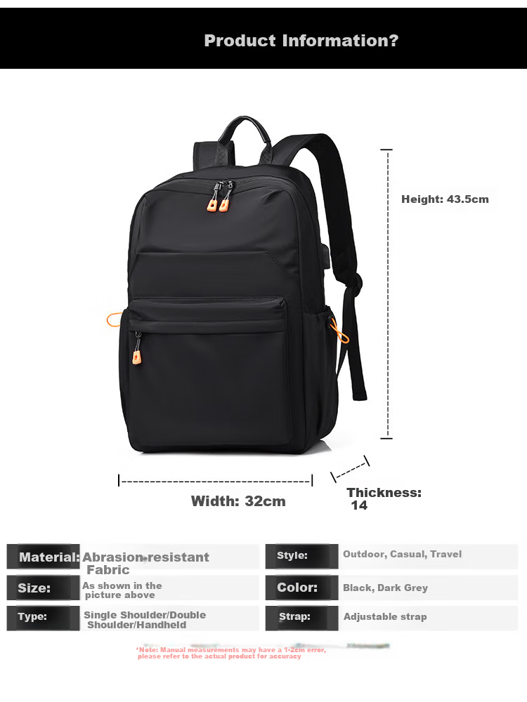 JEVI Backpack for Men, Lightweight And Simple, Large Capacity Laptop Travel Backpack for Middle School, High School And College Students 4