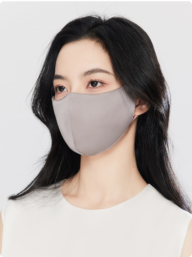 JIUMU Women's Silk Sun Protection Mask Summer UV Protection Breathable 3D Full Face Mulberry Silk Sun Shield 14