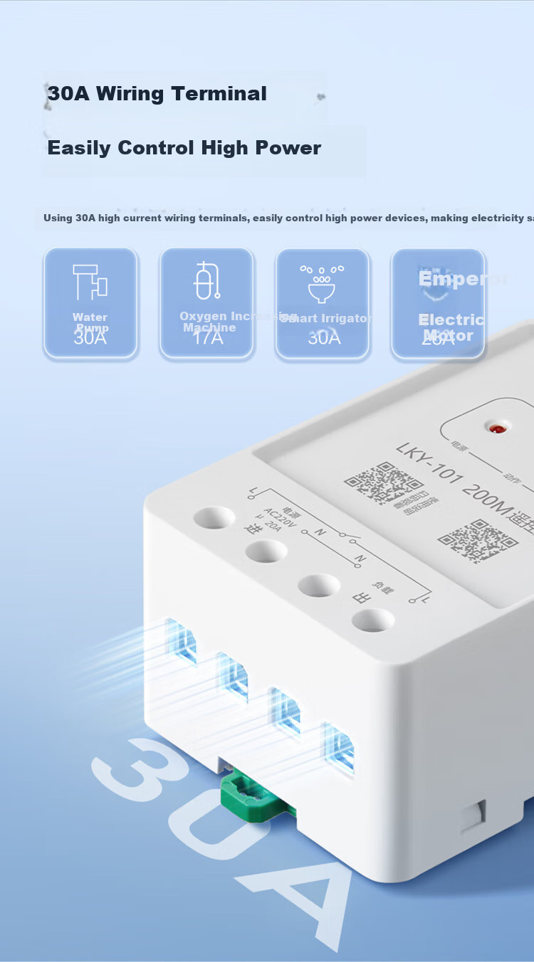 BULL Remote Control Switch for Wall-Penetrating Water Pump, Oxygen-Enriching Switch, Wireless Smart Controller, 220V, 200 Meters, LYK-101 10