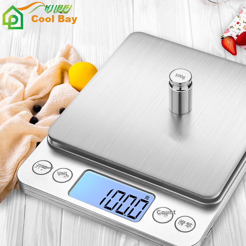 Kubei Large Platform Precise Kitchen Electronic Scale, Stainless Steel Household Baking Tea Table Scale, Weighing Waterproof Food Scale