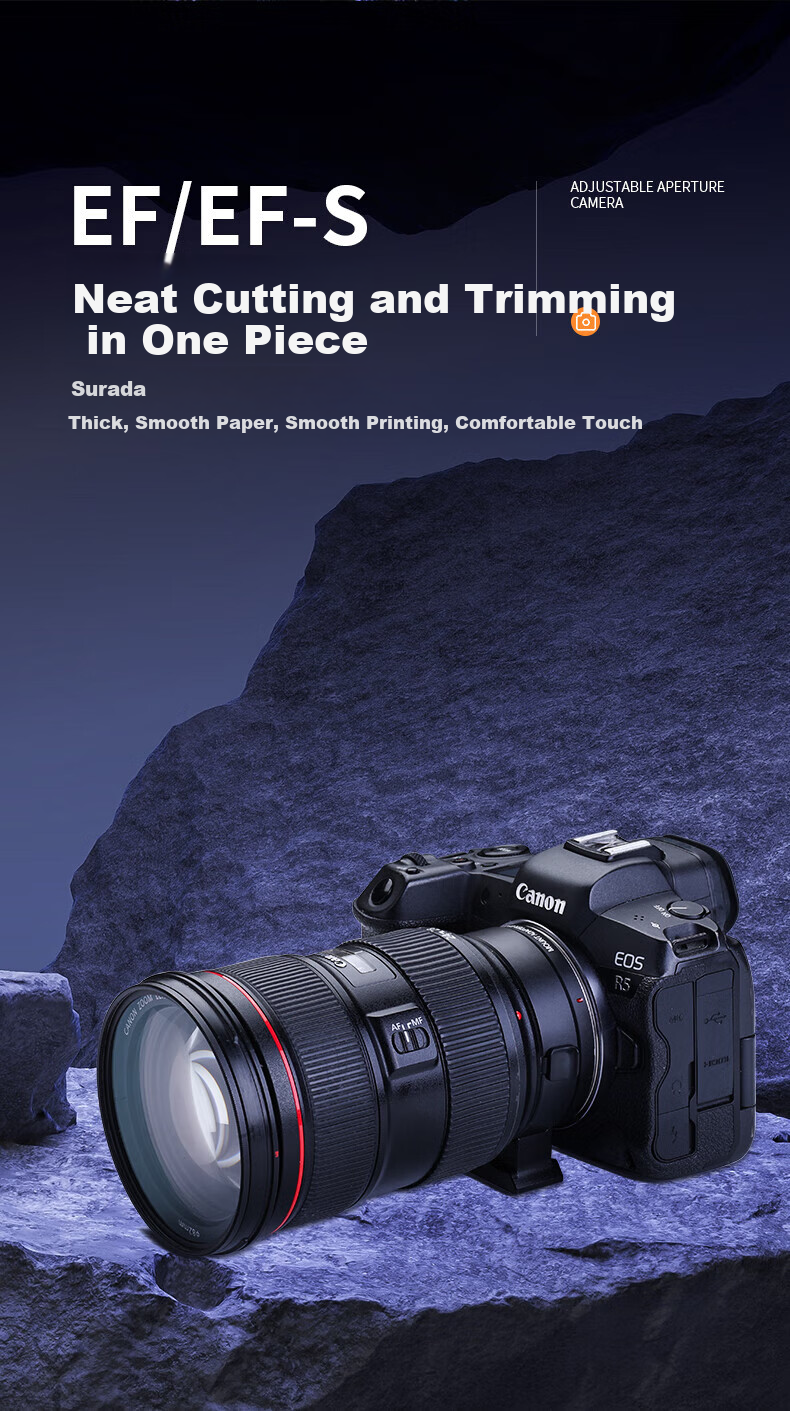 JIAHUACAI Camera Adapter Ring EF-EOSR, Compatible with Canon R52/C R100 R7 R50 R10 R8 R6II RP, Yongnuo Xiaotanfu EF/EF-S Lens to RF Mirrorless Camera Adapter 1
