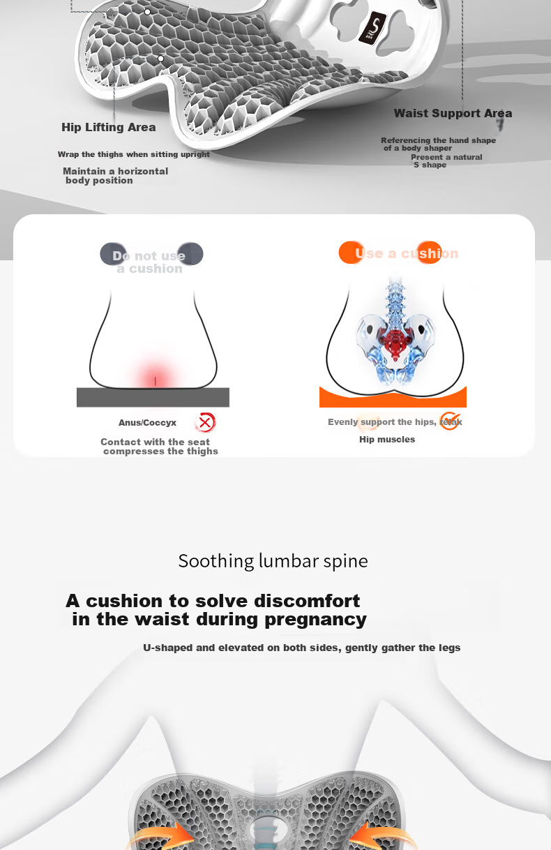 Sifeiqi Lumbar Support Cushion for Long Sitting, Back Brace Pad for Pregnant Women And New Mothers, Nursing Pillow Back Support Cushion, Breathable Seat Pad 8