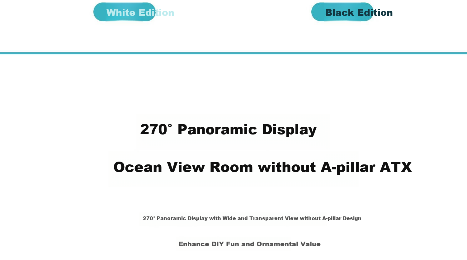 PADO Baize 360U Black Computer Desktop Chassis (MATX/Quick-Release Tempered Glass Panel/Back-Mounted Motherboard/Side-Zone/360mm Water Cooling/9 Fan Positions) 4