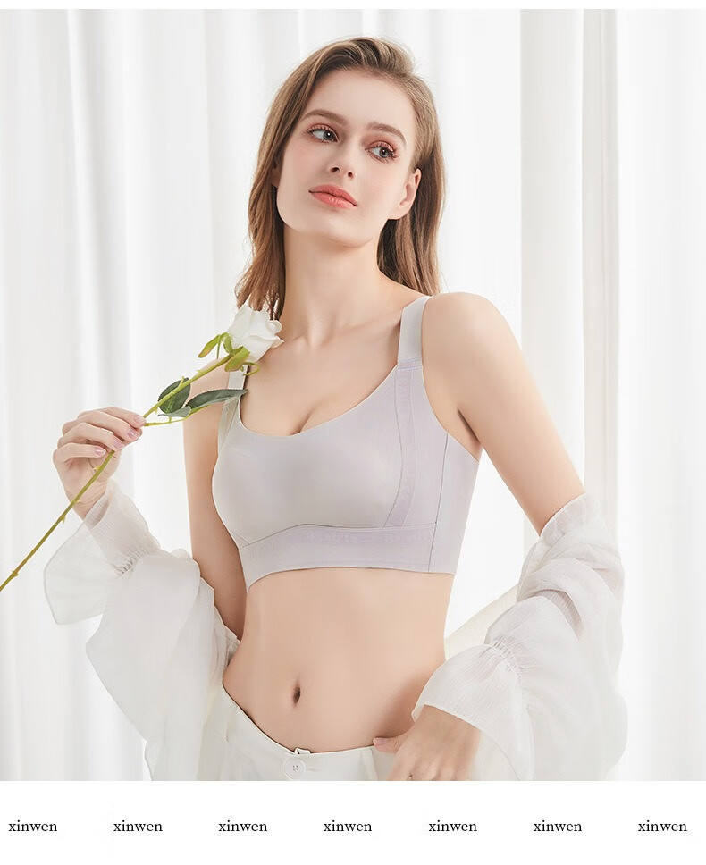 LangSha Ultra-Thin Summer Bra for Women Large Bust Minimizing Anti-Sagging Seamless Slimming Side Support Breathable Bra 16