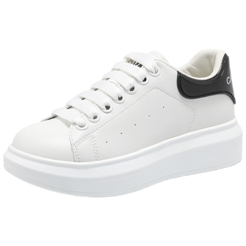 Semir Women's White Sneakers Spring Autumn Height Increasing Casual Shoes McQueen Style SFYM251037 White Black Size 40