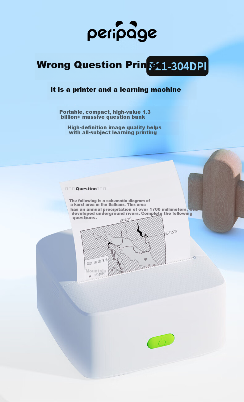 Ailixiong Error Correction Printer Can Paste, Ultra-High 2-Inch, for Middle And High School Students' Mistake Organization, No-Copy Mini Pocket Thermal Printer for Home Use, P21-304DPI 1