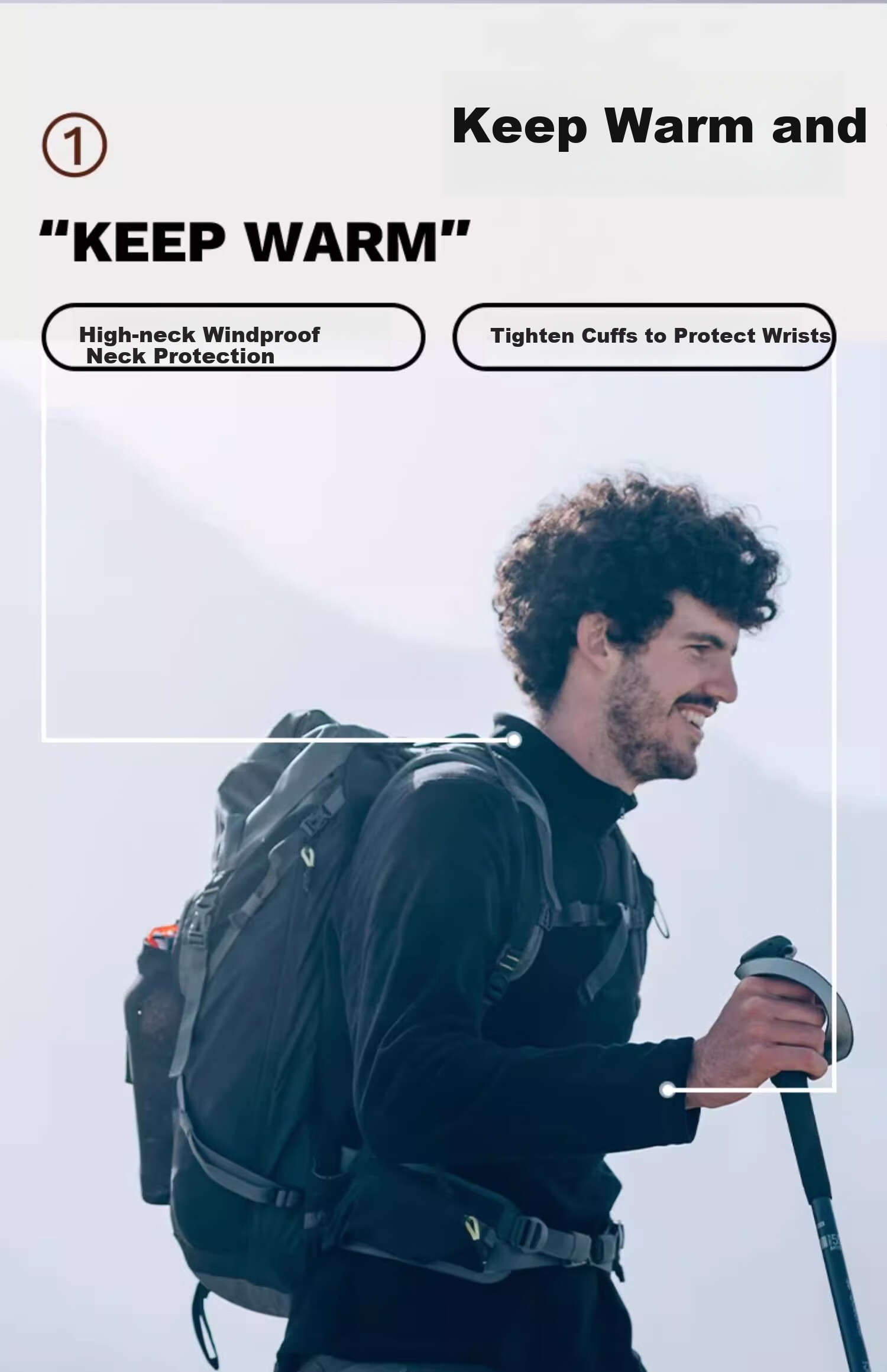 DECATHLON Thermal Fleece Jacket, Outdoor Fleece Vest, Men's Loose-Fitting Pullover, Fleece Inner Liner for Outdoor Jacket - 4100964 2