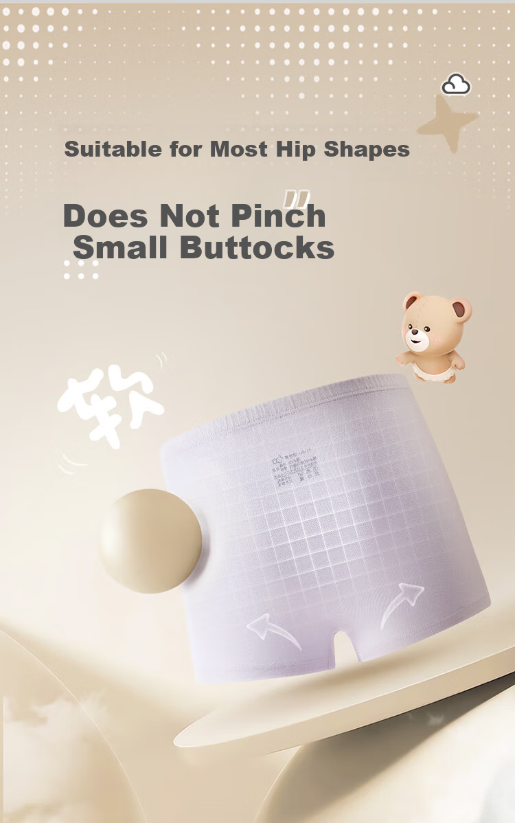 Labi Baby Children's Pure Cotton Underwear Boxer Briefs for Older Kids All-Season Shorts Girls' Underwear 3-Pack Special Color 120 7