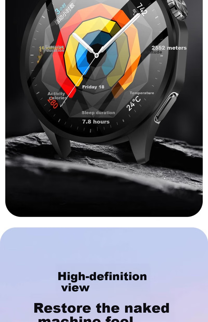 Watchbond Protective Case for Huawei Watch GT5, PC Tempered Glass Screen Protector Integrated Protective Cover, Smart Sports Watch GT5 Waterproof Sweatproof Scratch-Resistant Wear-Resistant Specialized Watch Accessories 8