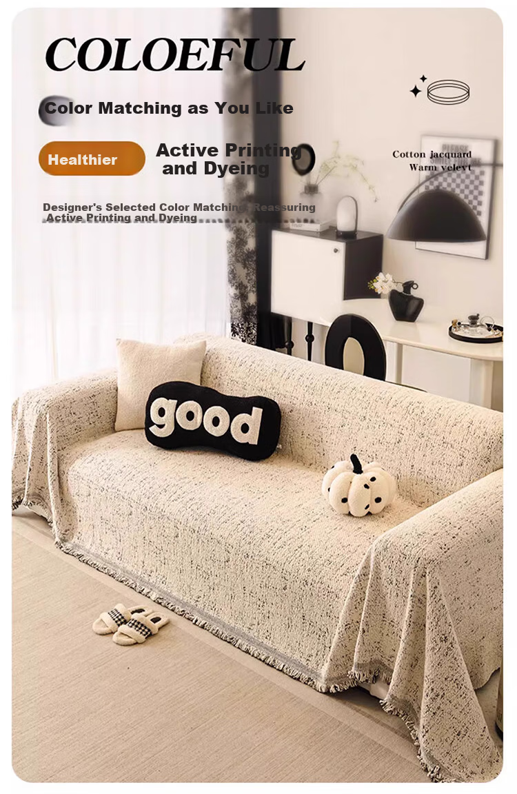 AVIVI Chenille Sofa Cover, All-Season Non-Slip Sofa Pad, Full Coverage Throw Blanket, 180*300 Cm, Starry Sky Patter 7