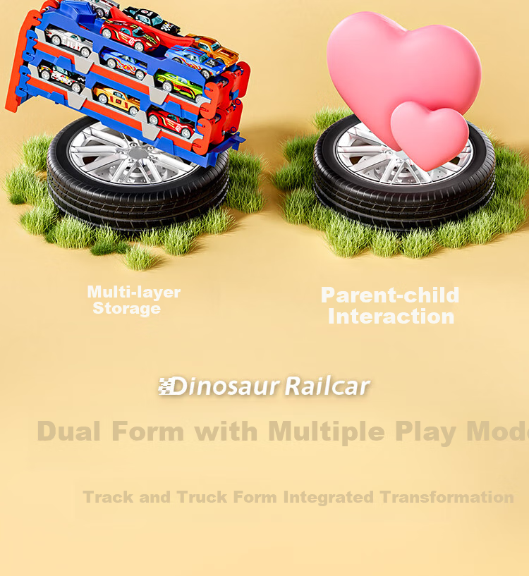 BAOLE STAR TOYS Children's Toy Car for Boys Aged 3-6, Birthday Gift, Track Car, Alloy Vehicle, Large Size, Ejecting Transport Truck 4