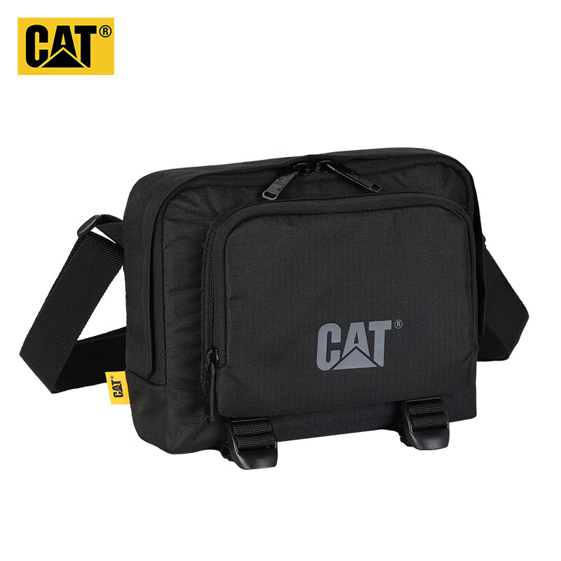 CAT Shoulder Bag, Lightweight Crossbody Bag, Sports Outdoor Casual Phone Bag, 8-Inch IPad Light Bag, Messenger Bag, Black, 84928