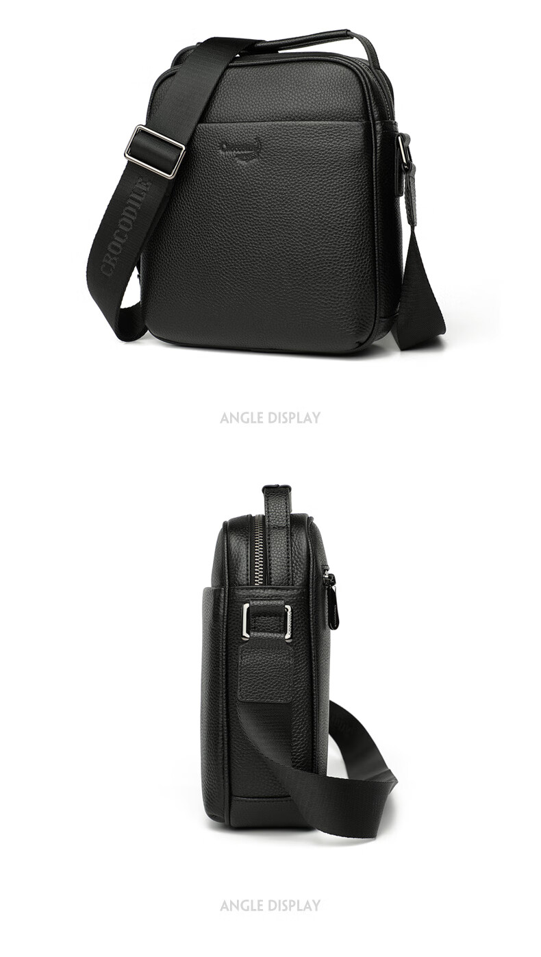 CROCODILE Top-Grain Leather Men's Casual Shoulder Bag, Fashionable Versatile Youth Crossbody Bag T1167 Gift for Boyfriend 9