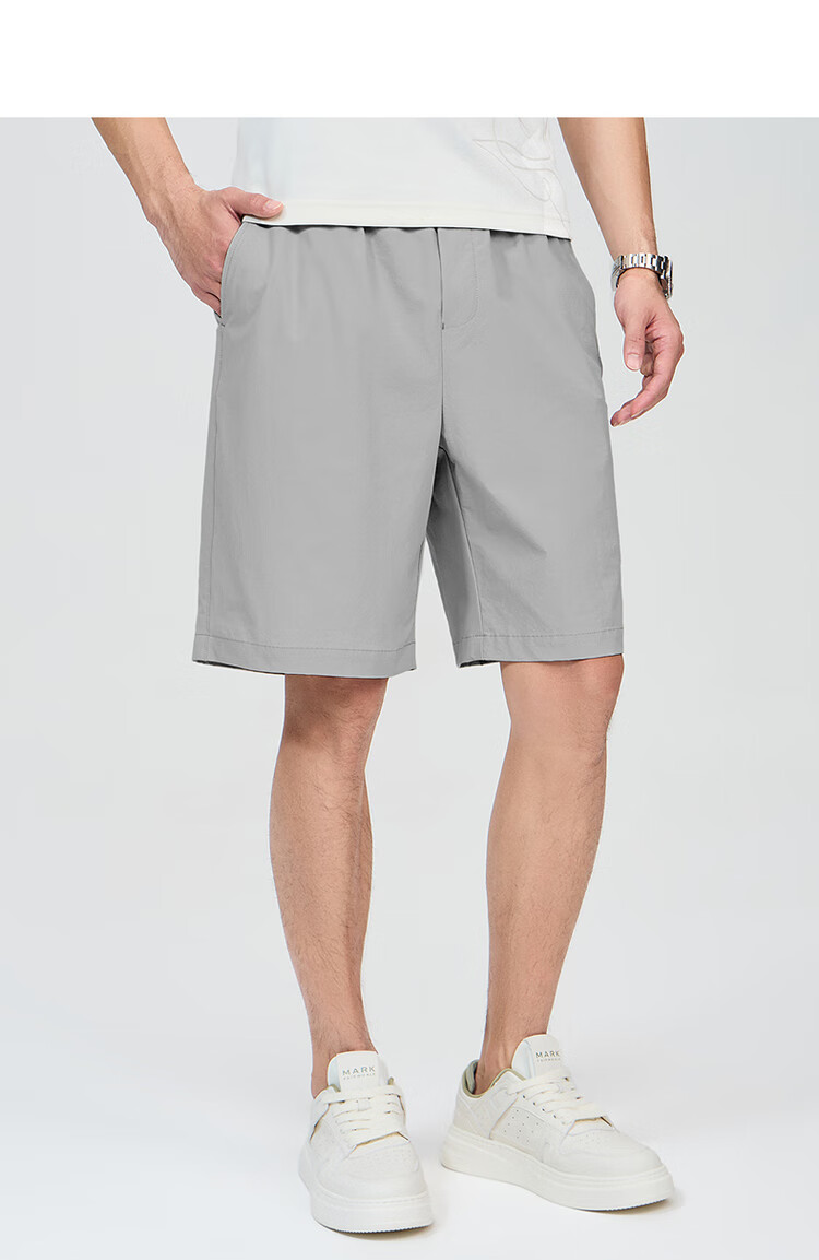 DANCING WOLVES [Sifangtan] Summer Loose Breathable Elastic Shorts Outdoor Style Men's Casual Shorts 101 Navy Blue L 6