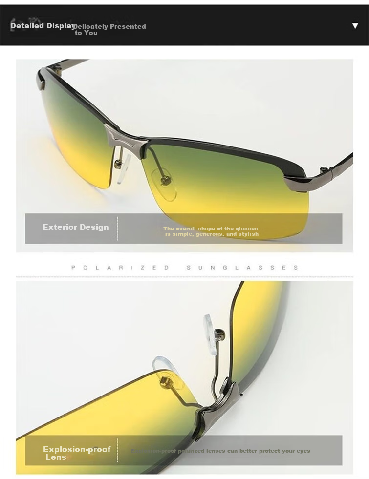 GOGOSOON Polarized Night Vision Glasses, Photochromic Sunglasses for Men, Driving Glasses, Fishing Sunglasses, Day And Night Dual-Use Driving-Specific Glasses 6