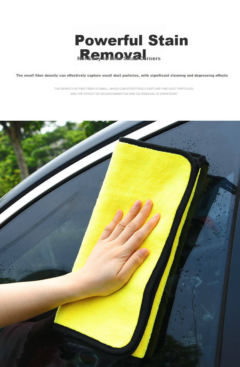 Boergai Car Wash Towel, Double-Sided Lint-Free Thickened Absorbent Microfiber Coral Fleece Cleaning Cloth for Glass, Pack of Five 4