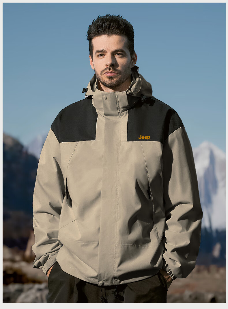 JEEP Three-In Detachable Windbreaker Jacket for Men, 2026 New Autumn And Winter Style, Windproof Outdoor Coat 25