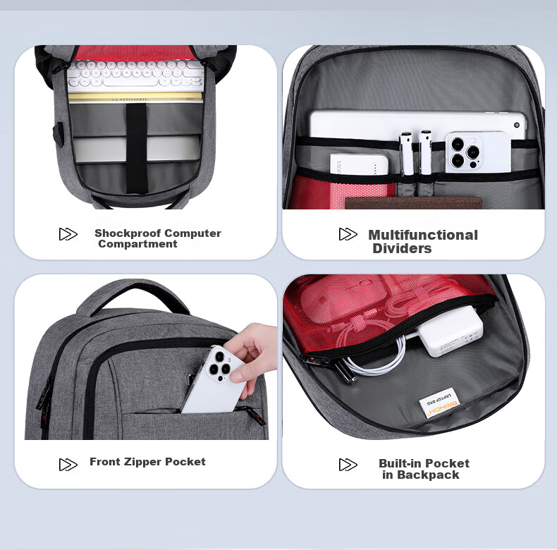 BRINCH Laptop Backpack, 17/18 Inch, Shockproof And Water-Resistant, for Business Trips, Travel, Commuting, Large Capacity 6