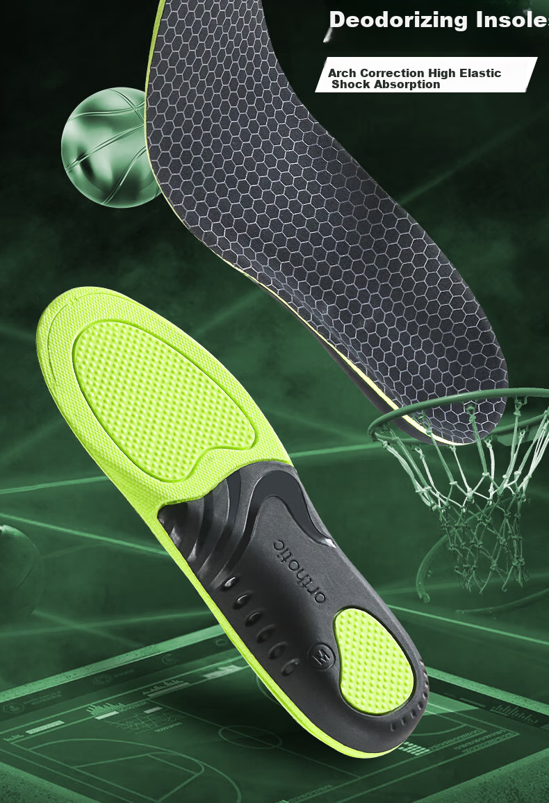 BUYUN Arch Support Insoles for Sports Shoes, Thick High-Elastic Shock-Absorbing Cushioning for Men's Feet 11